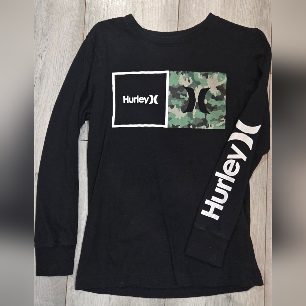 Hurley Black and Camouflage Long Sleeve Tee for Kids